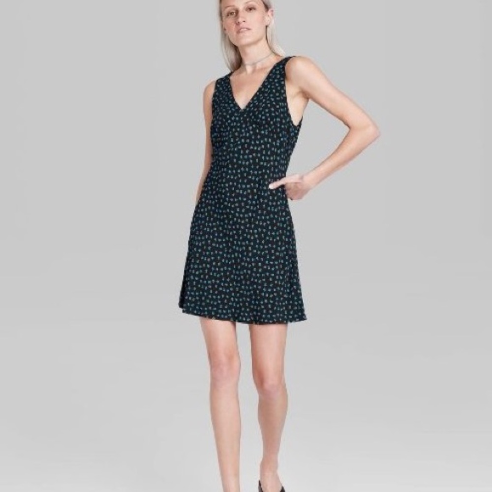 Black Tie-Back Slip Dress